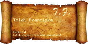 Toldi Franciska névjegykártya